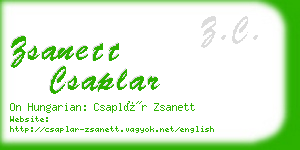 zsanett csaplar business card